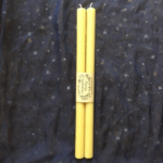 Pair of extra-long hand-rolled pure beeswax candles with cotton wicks